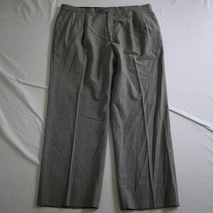 Vtg Bespoke 40x30 Gray Houndstooth Wool John L Ashe Pleated‎ Mens Dress Pants